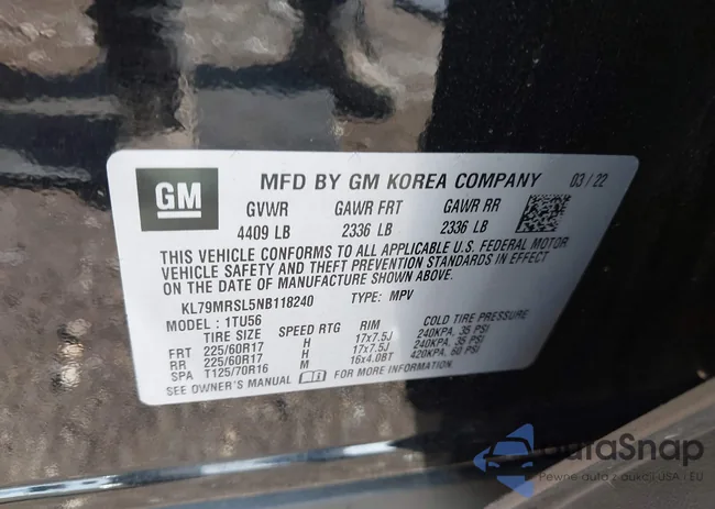 KL79MRSL5NB118240: 43051640