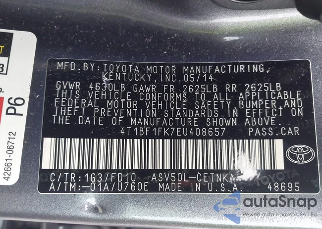 4T1BF1FK7EU408657: 43050875