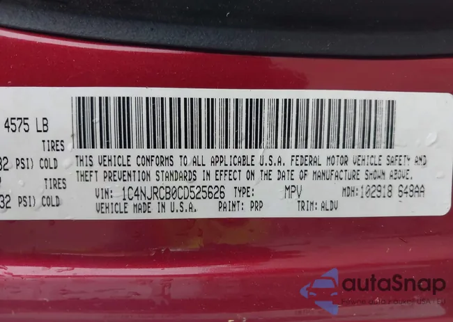 1C4NJRCB0CD525626: 43050939