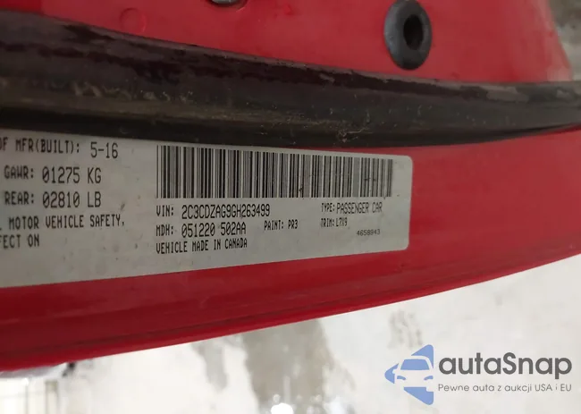 2C3CDZAG9GH263499: 43050955