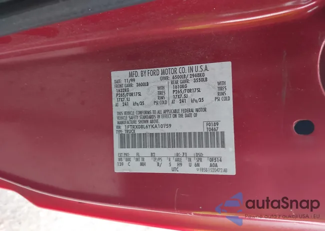 1FTRX08L6YKA10159: 43051085