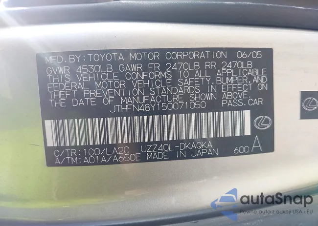 JTHFN48Y150071050: 43051176