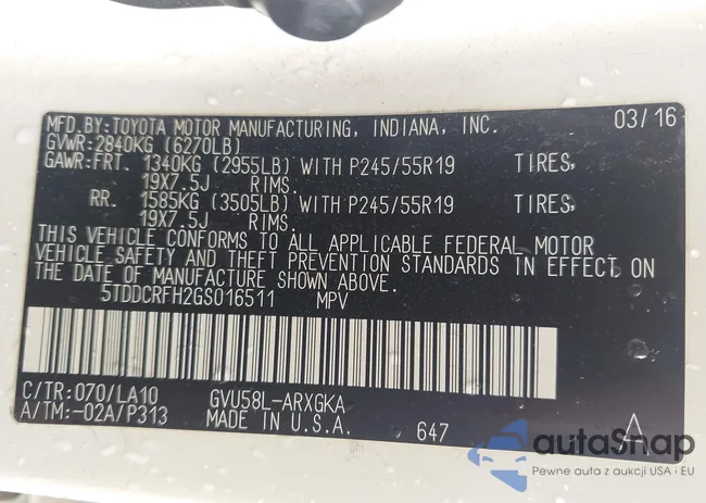 5TDDCRFH2GS016511: 43052263