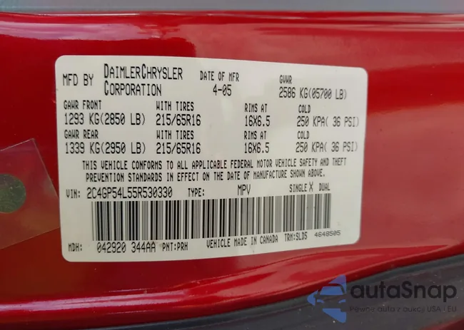 2C4GP54L55R530330: 43052527