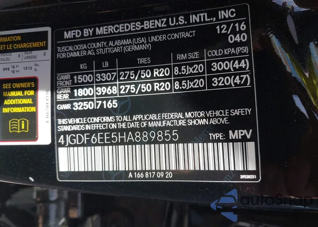 4JGDF6EE5HA889855: 43052532