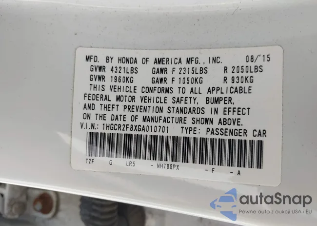 1HGCR2F8XGA010701: 43052646