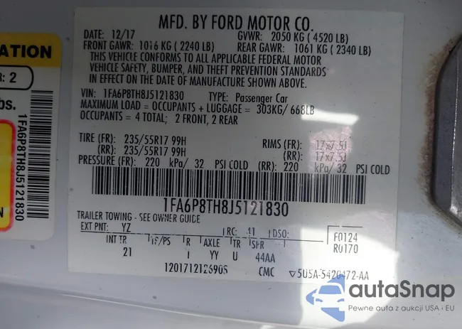 1FA6P8TH8J5121830: 43052728