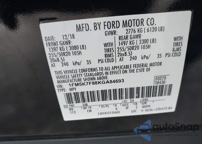 1FM5K7F88KGA84693: 43051864