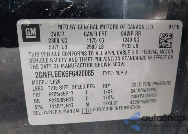 2GNFLEEK6F6420085: 43051882