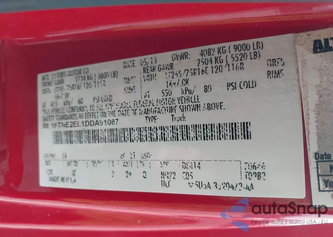 1FTNE2EL1DDA91087: 43052009