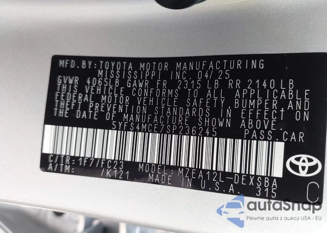 5YFS4MCE7SP236245: 43052028