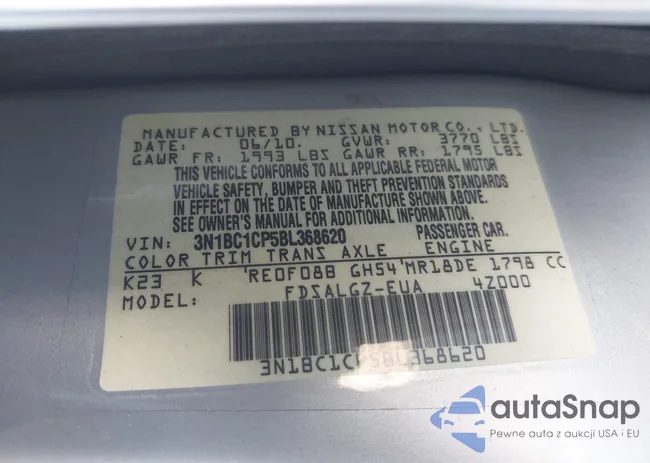 3N1BC1CP5BL368620: 43052088