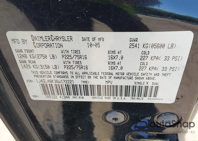 1J4GL48K36W172221: 43052165