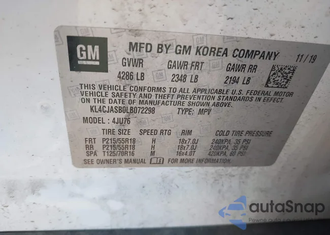 KL4CJASB0LB072298: 43053387