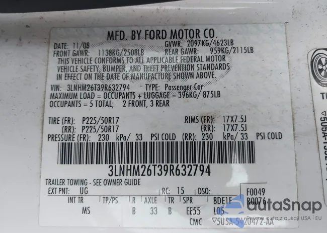 3LNHM26T39R632794: 43053426