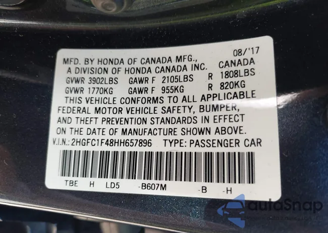 2HGFC1F48HH657896: 43053436