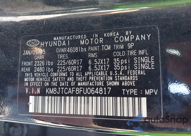 KM8JTCAF8FU064817: 43053602