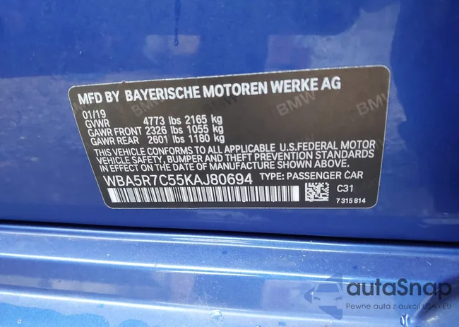WBA5R7C55KAJ80694: 43053633