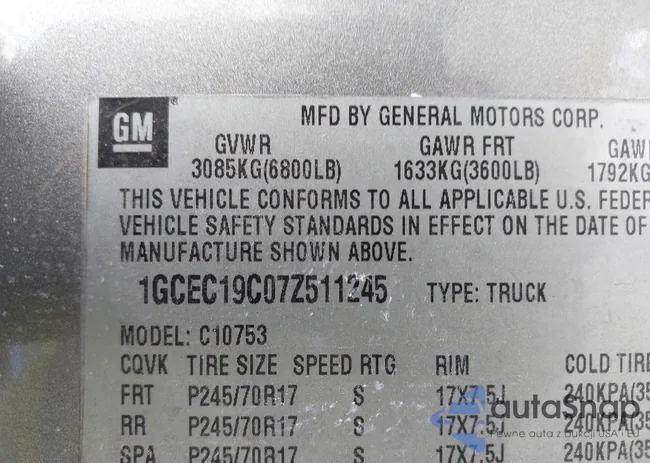 1GCEC19C07Z511245: 43053740