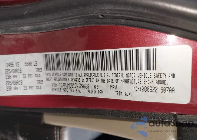 1C4PJMDS1GW120637: 43053765