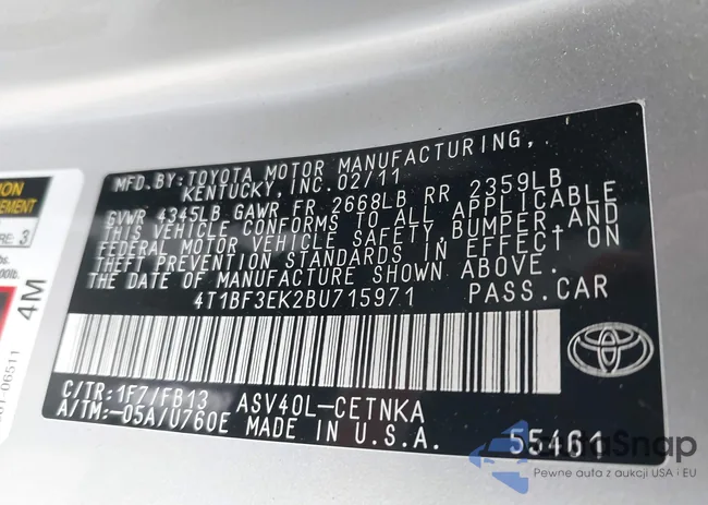 4T1BF3EK2BU715971: 43053805