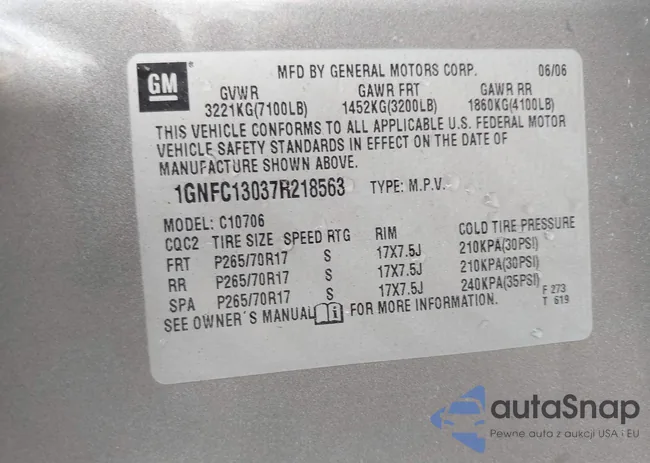 1GNFC13037R218563: 43052839