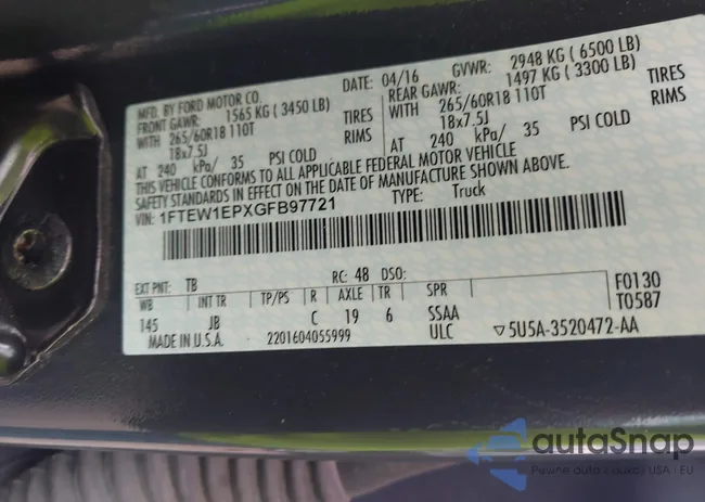 1FTEW1EPXGFB97721: 43052906