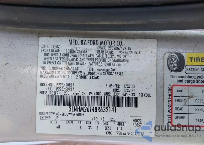 3LNHM26T48R632141: 43052909