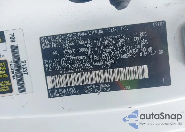 5TFLU521X7X001985: 43053046