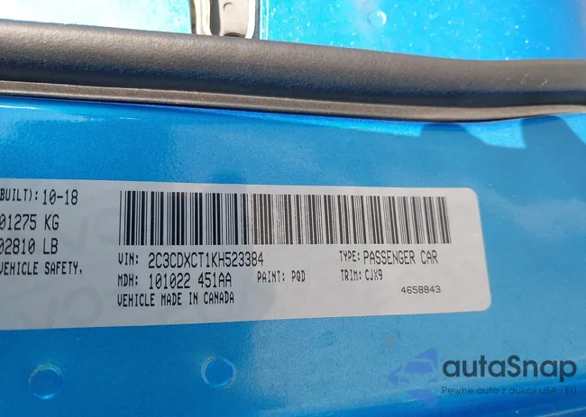 2C3CDXCT1KH523384: 43053089