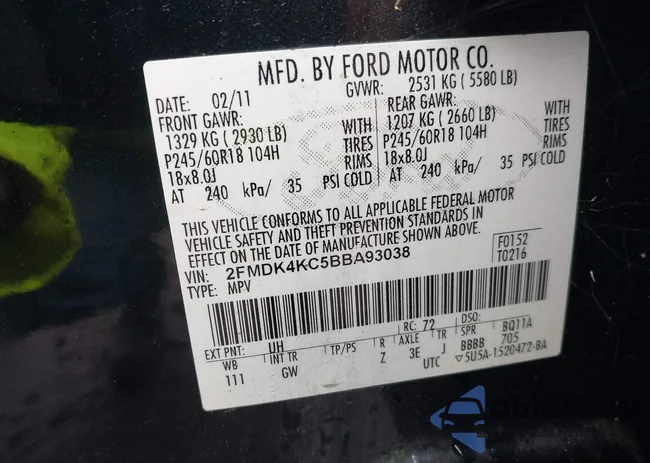 2FMDK4KC5BBA93038: 43054282