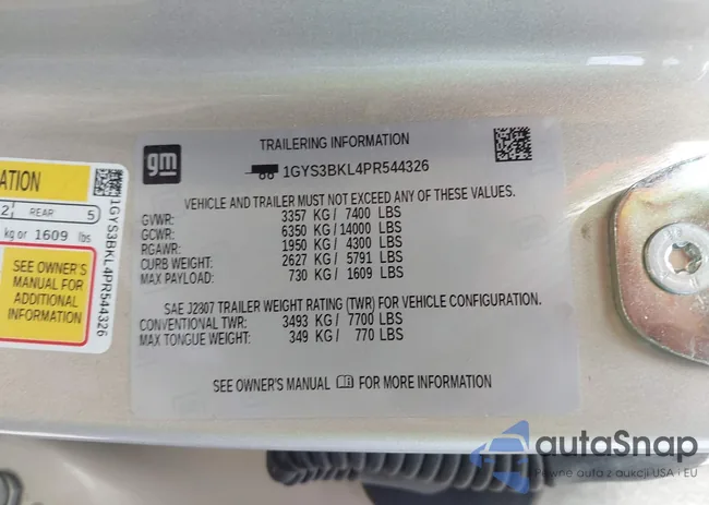 1GYS3BKL4PR545326: 43054505