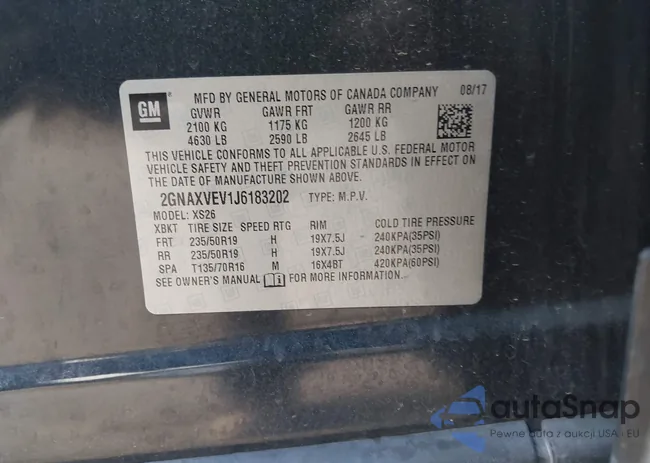 2GNAXVEV1J6183202: 43054530