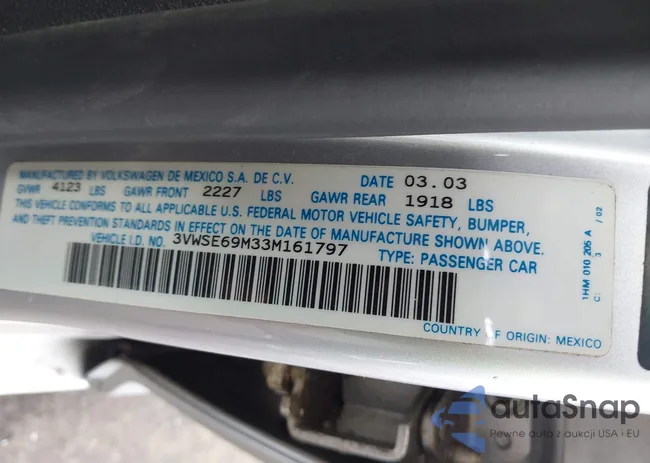 3VWSE69M33M161797: 43054560