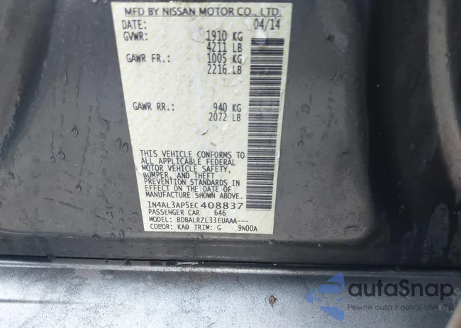 1N4AL3AP5EC408837: 43053939