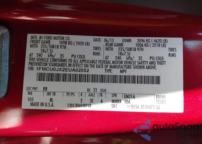 1FMCU0JX2EUA02552: 43055436