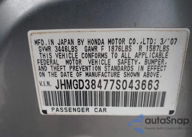 JHMGD38477S043663: 43055541