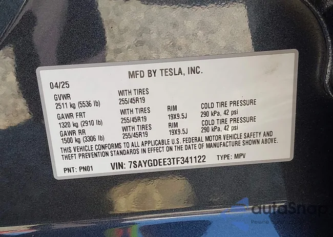 7SAYGDEE3TF341122: 43055580