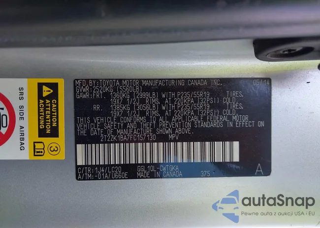 2T2ZK1BA7FC157130: 43055600