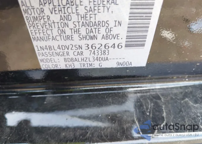 1N4BL4DV2SN362646: 43055609