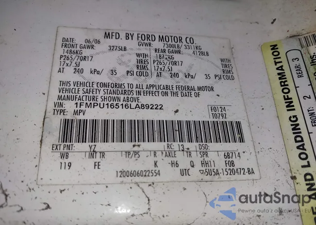 1FMPU16516LA89222: 43055725