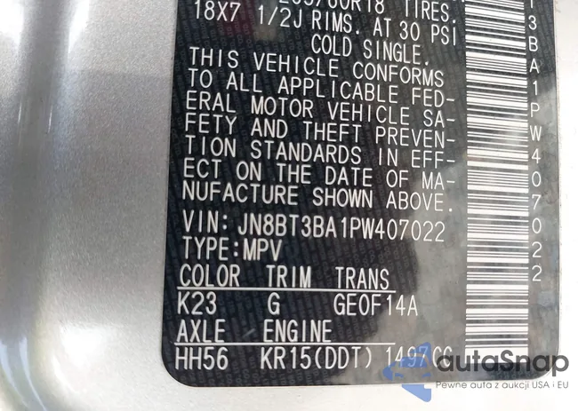 JN8BT3BA1PW407022: 43054875