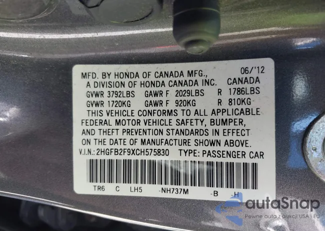 2HGFB2F9XCH575830: 43054906