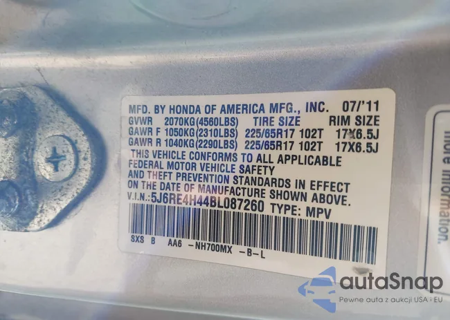 5J6RE4H44BL087260: 43055085