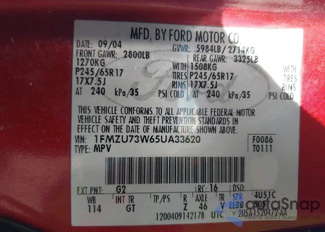 1FMZU73W65UA33620: 43055138