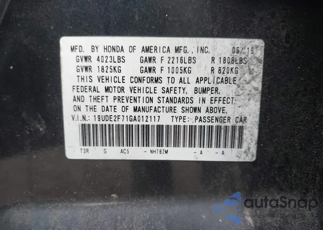 19UDE2F71GA012117: 43056320