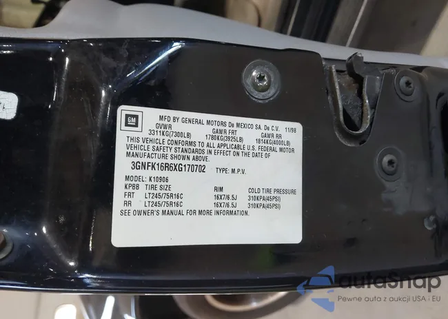 3GNFK16R6XG170702: 43056366