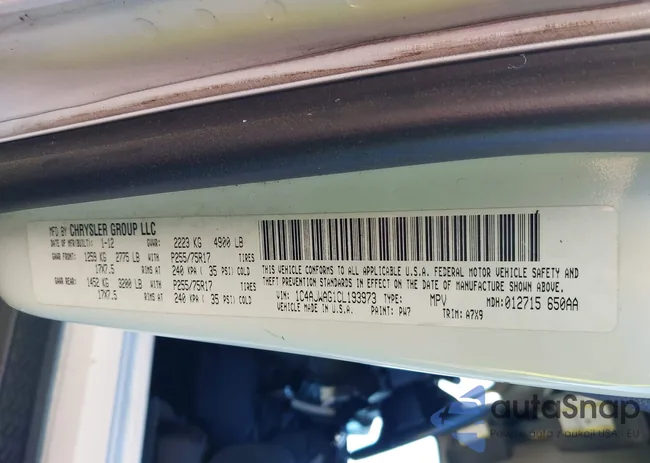 1C4AJWAG1CL193973: 43056541