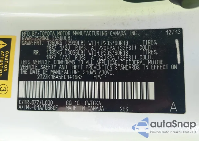 2T2ZK1BA5EC141667: 43056664