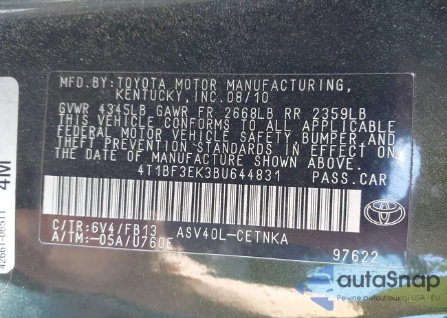 4T1BF3EK3BU644831: 43056838